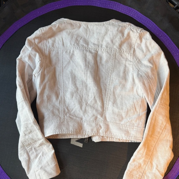 Light-beige, cropped / moto-style jacket from H&M - Picture 3 of 6